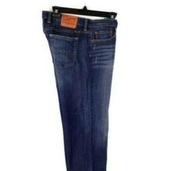 Lucky Brand Easy Rider Blue Stonewash Distressed Denim Capri Jeans Womens Size 8 - Picture 3 of 14